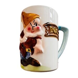 ENESCO Vintage 1960s WALT DISNEY “DOC” of Snow White 3D Glazed Child Cup